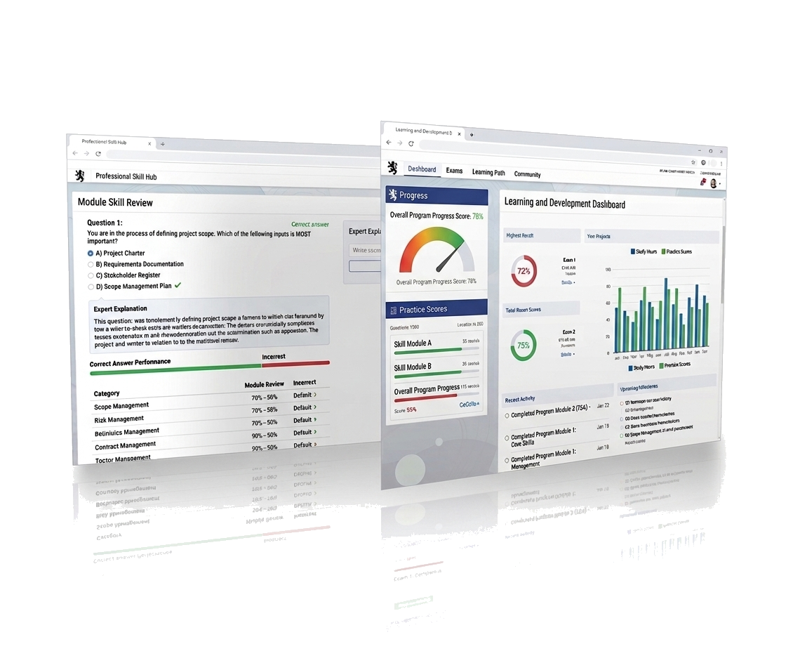 Pest Cert Exam progress dashboard preview